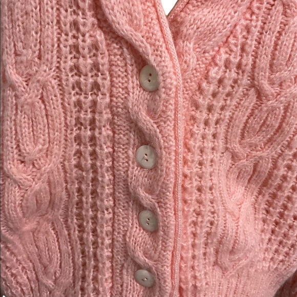 Vintage V-Neck Buttoned Cardigan Pink - Picture 5 of 11